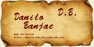 Danilo Banjac vizit kartica
